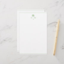 Grön och vit palm palmetto träd monogram