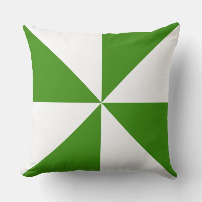 Grön och vit pinwheel kudde (Framsida)