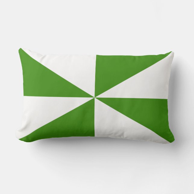 Grön och vit pinwheel lumbarkudde (Framsida)