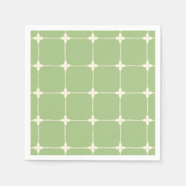 Grön och vit rutig minimalistisk tropisk pappersservett