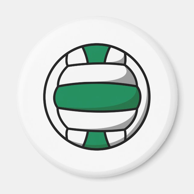 grön och vit volleyboll magnet (Framsidan)