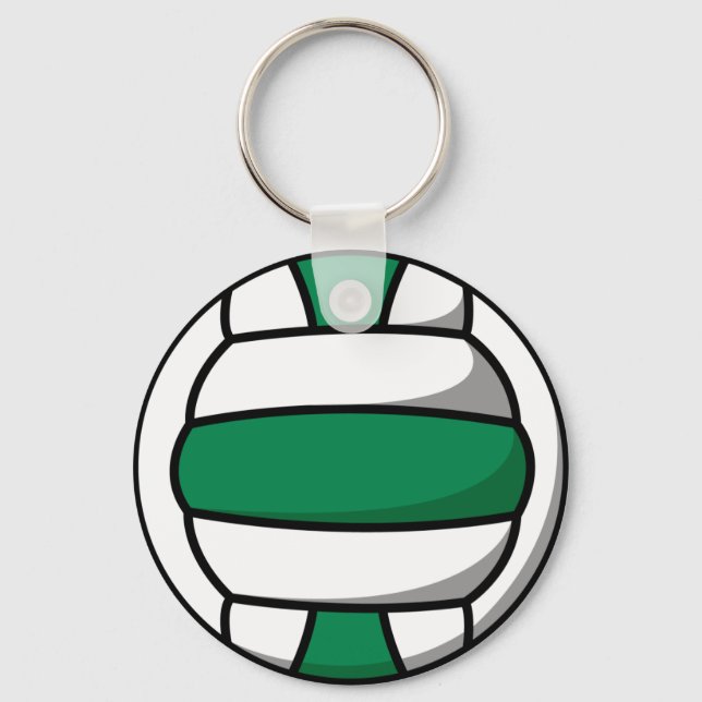 grön och vit volleyboll nyckelring (Framsida)