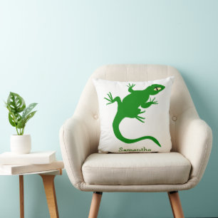 Grön Ödla Design Personlig Kudde