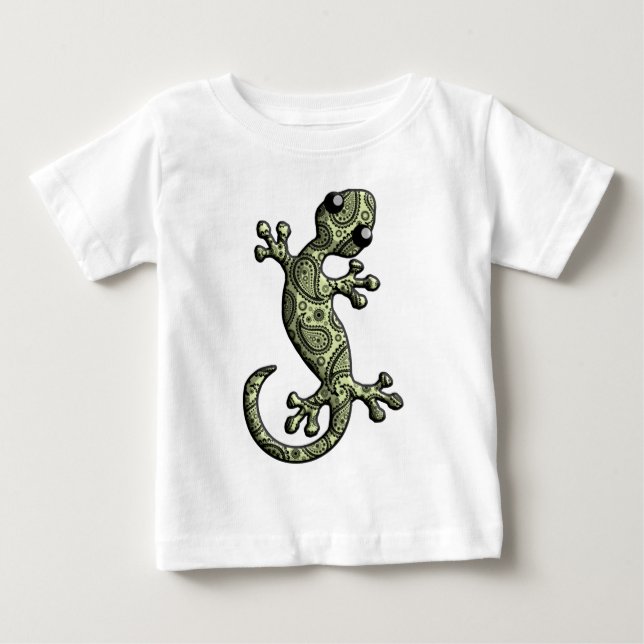Grön ödla för vitklättringGecko T-shirt (Framsida)
