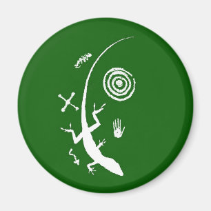 Grön ödlaPetroglyphmagnet Magnet
