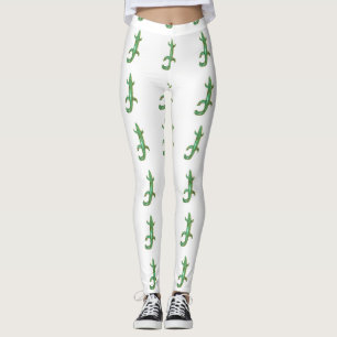 grön ödlavit leggings