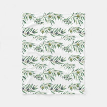 Grön Oliv Mönster Akvarell Fransk Landstil Chic