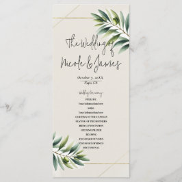 Grön Olivblad Benvit & Guld Rustik Program