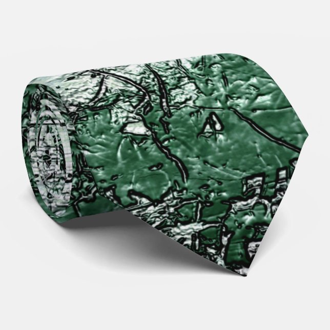 Grön oljetextur på pinnar och ludd slips (Rullad)