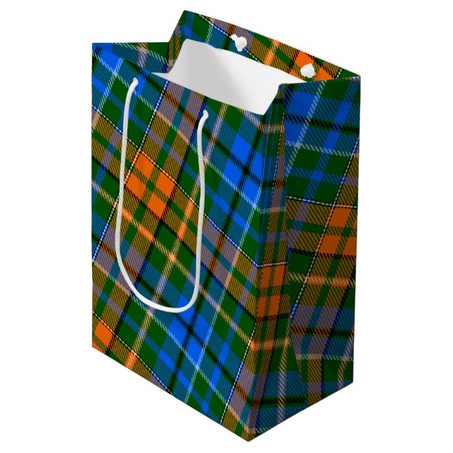 Grön Orange Blå Plaid Tartan Design  (Framsidan Vinklad)