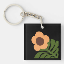 Grön & Orange Modern Abstrakt Blommig