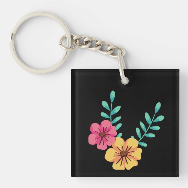 Grön & Orange Modern Abstrakt Blommig (Framsidan)