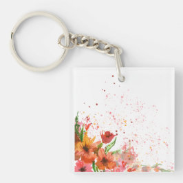 Grön & Orange Modern Abstrakt Blommig