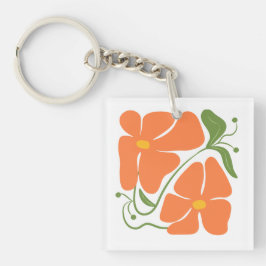 Grön & Orange Modern Abstrakt Blommig