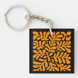 Grön & Orange Modern Abstrakt Blommig