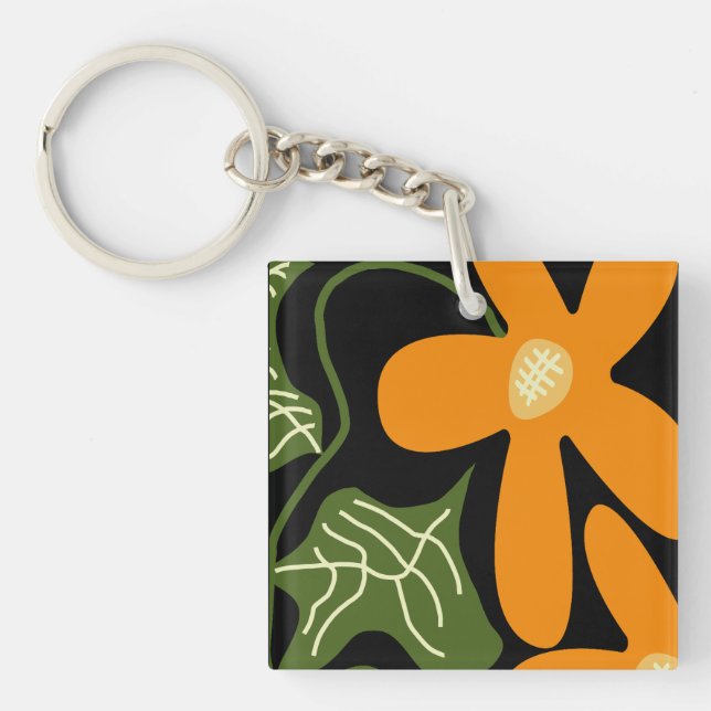 Grön & Orange Modern Abstrakt Blommig (Framsidan)