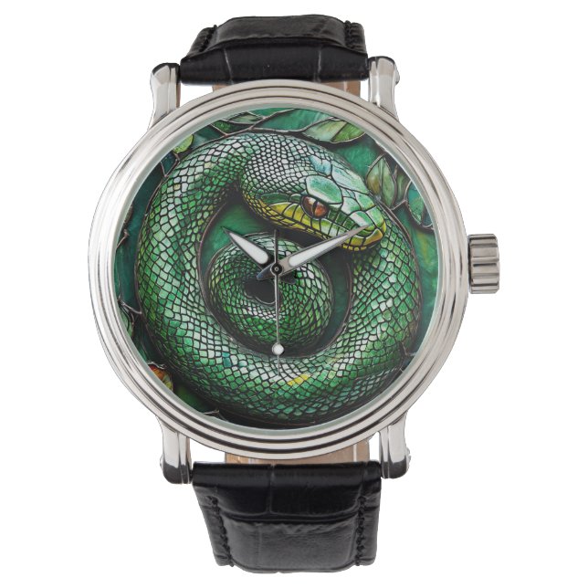 Grön orm armbandsur (Framsida)