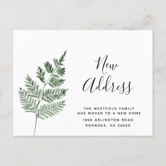 Grön Ormbukk Ny Adress Enkel Botanisk Flyttning Meddelande Vykort