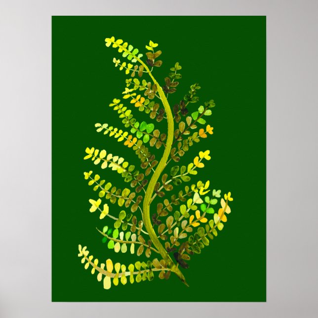 Grön ormbunksblad växtkonst poster (Framsidan)