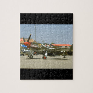 Grön P51 Mustang, vänstra Side_WWII flygplan Pussel