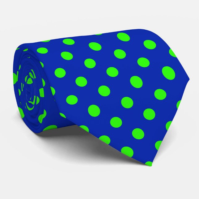 Grön på blå prickmönsterdesign slips (Skapare uppladdad)