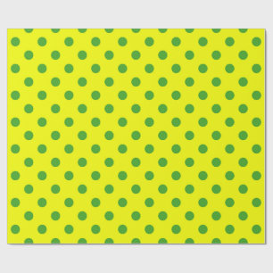Grön på gul prickmönsterdesign presentpapper