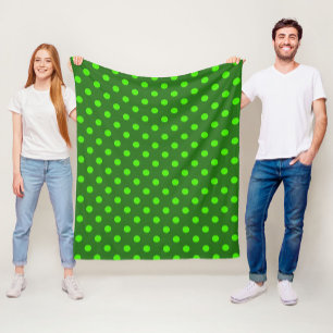 Grön på mörkgrön prickig mönsterdesign fleecefilt