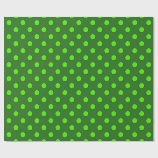Grön på mörkgrön prickig mönsterdesign  presentpapper (Platt)