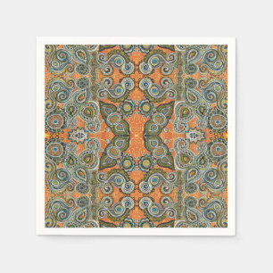 grön paisley för orange servett