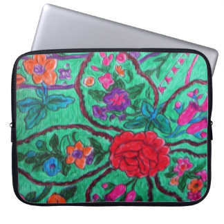 Grön paisley laptop sleeve