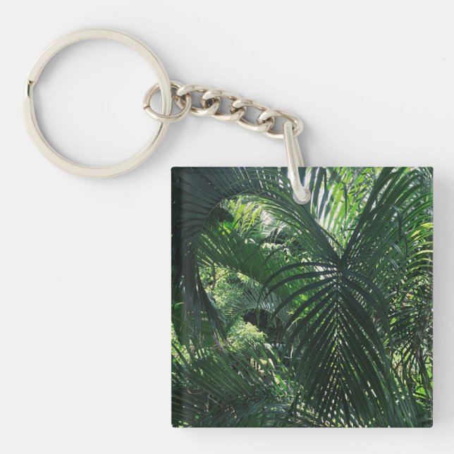 Grön palmträd Kaychain (Framsidan)