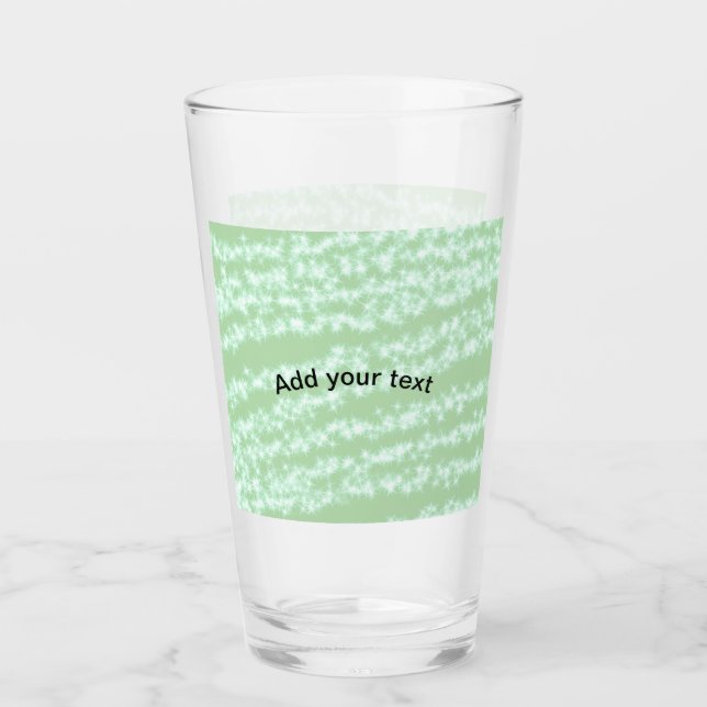 Grön pastell glitter glans namn text boho retro  glaskopp (Framsida)