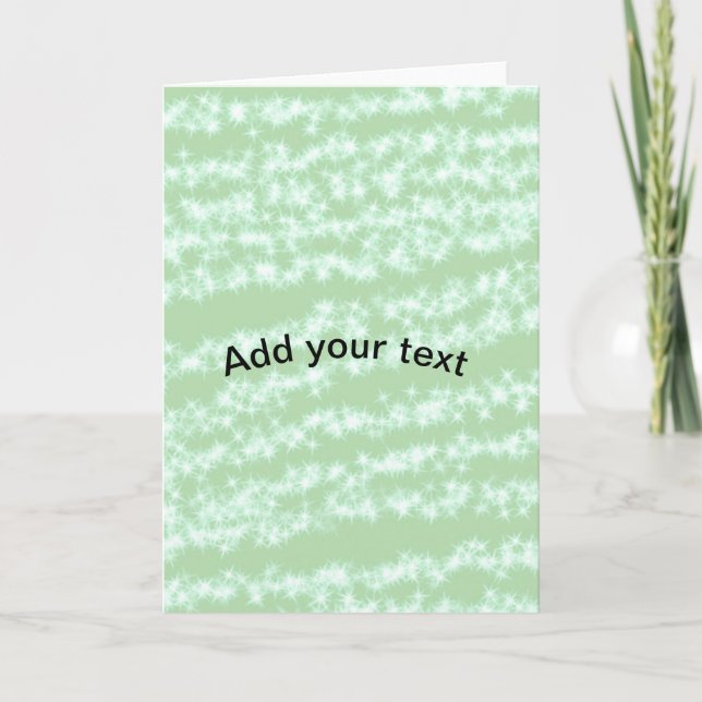 Grön pastell glitter glans namn text boho retro  kort (Framsida)