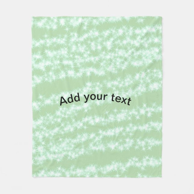 Grön pastell glitter gnista namn text boho retro  fleecefilt (Framsidan)