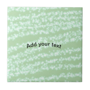 Grön pastell glitter gnistra namn text boho retro kakelplatta