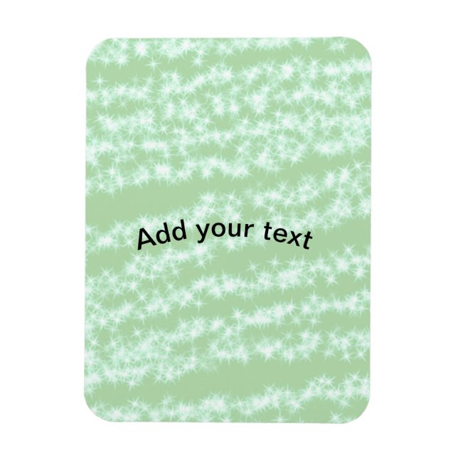 Grön pastell glitter gnistra namn text boho retro  magnet (Vertikal)