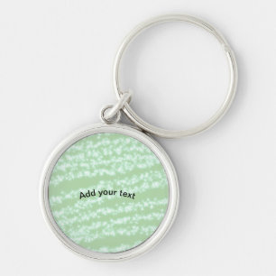 Grön pastell glitter gnistra namn text boho retro rund silverfärgad nyckelring