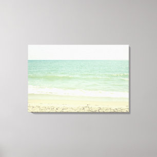 Grön pastellfärgad strandfotografi för Mint Canvastryck