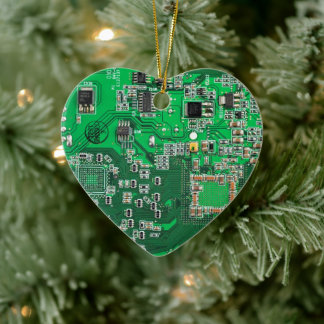 Grön PCB-kretskortdesign för IT-proffs Julgransprydnad Keramik