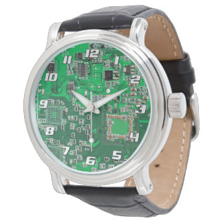 Grön PCB-kretskortsdesign för IT-proffs Armbandsur