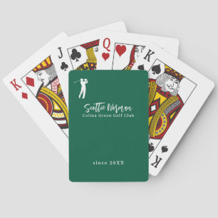 Grön Personlig Golfer Skript Handskriven Namn Casinokort