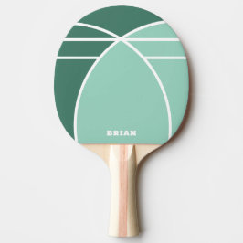 Grön personlig ping pong-paddle med namn pingisracket