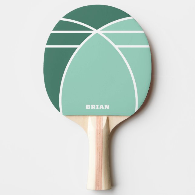 Grön personlig ping pong-paddle med namn pingisracket (Framsidan)