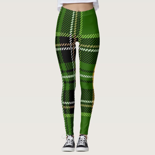 Grön pläd leggings (Framsida)