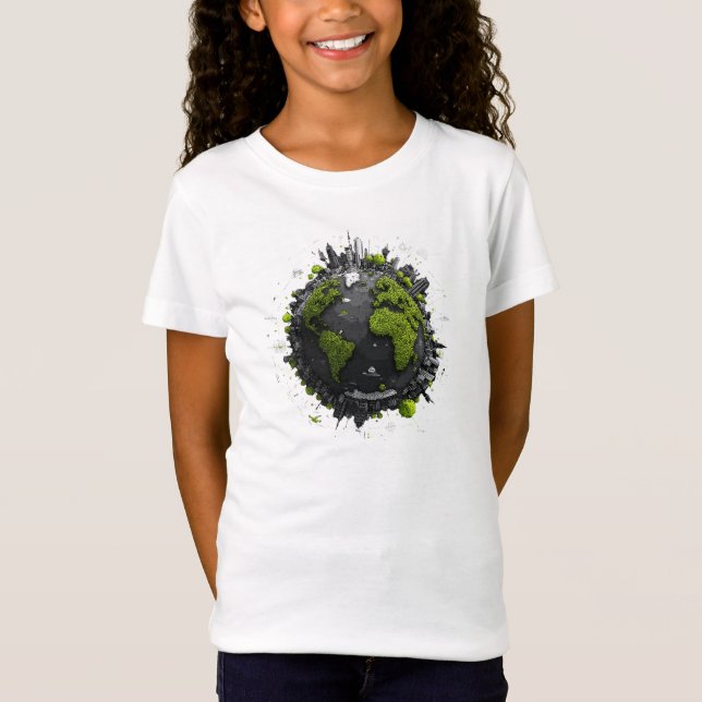 Grön planet Jorden  T Shirt (Framsida)