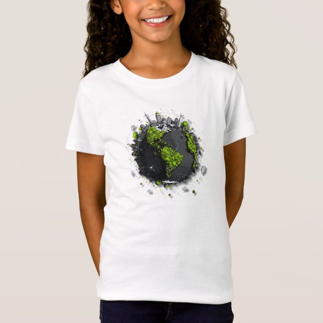 Grön planet Jorden  T Shirt (Framsida)