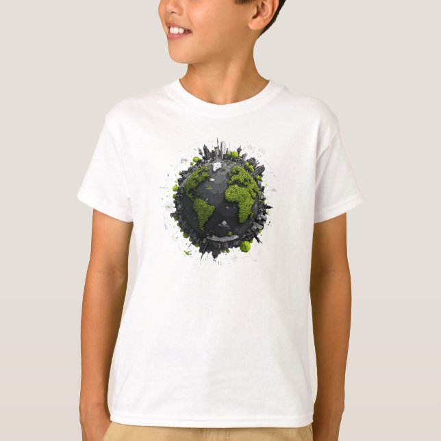 Grön planet Jorden  T Shirt (Framsida)