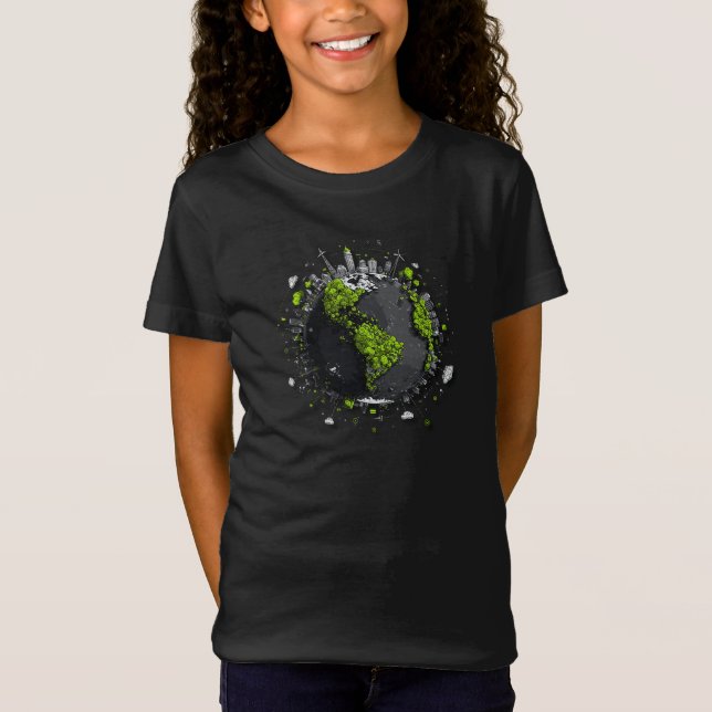 Grön planet Jorden  T Shirt (Framsida)