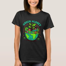 Grön planet jordens dag T-Shirt