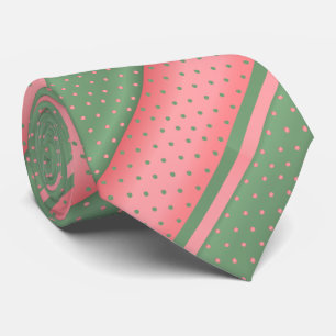 Grön polka dots för korall och för vis man slips